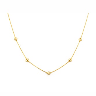 Simple Chain Necklace With Stationed CZs