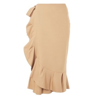 Cotton Frill Midi Skirt