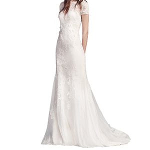 vera wang short sleeve lace wedding dress