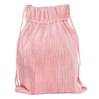 Pleat Detail Drawstring Backpack in Pink