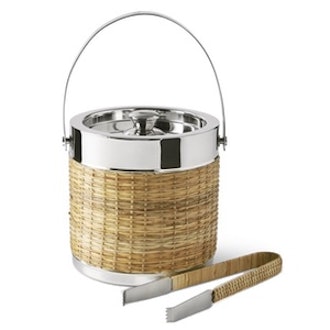 AERIN Woven & Silver Ice Bucket with Tongs