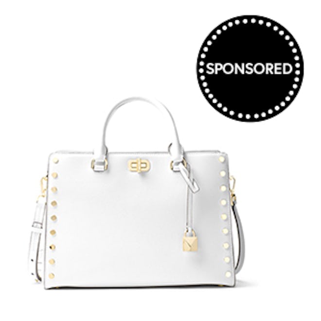 Sylvie Large Studded Leather Satchel