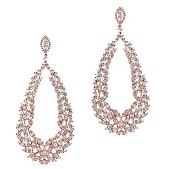 18KT Rose Gold Diamond Rome Wreath Earrings
