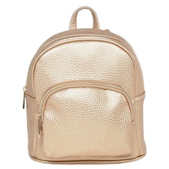 Metallic Mini Backpack With Front Pocket