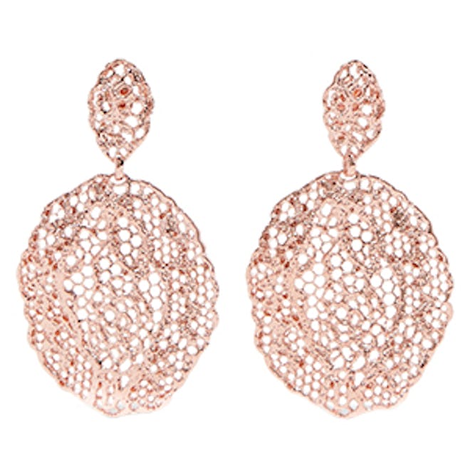 Lace Rose Gold-Plated Earrings
