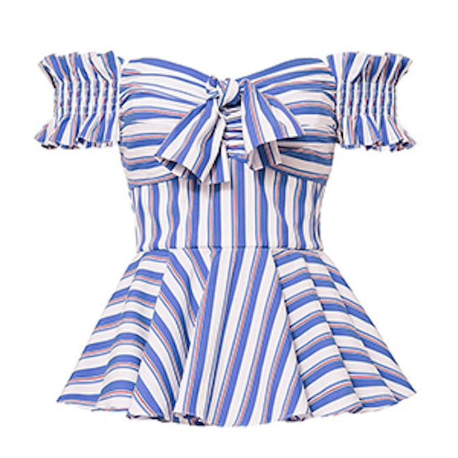 Artemis Striped Off Shoulder Bustier Top