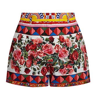 Carretto-Print Cotton Shorts