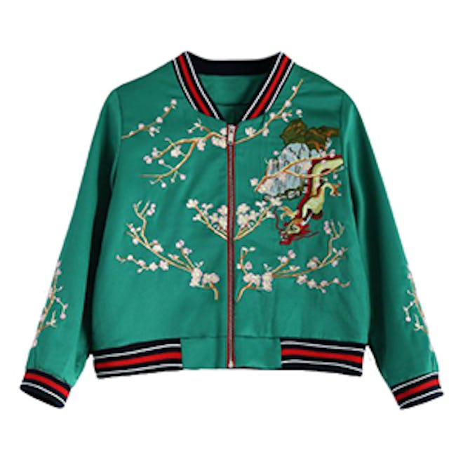 Dragon Flower Embroidery Souvenir Jacket