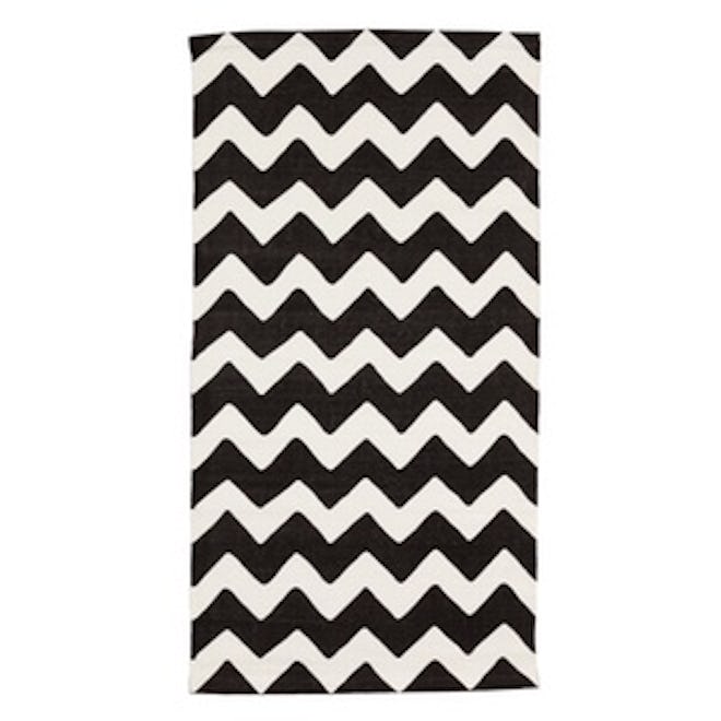 Zigzag-Print Cotton Rug