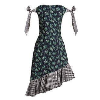 Off-The-Shoulder Floral-Print Cady Dress