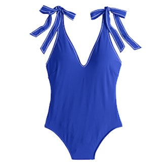 Shoulder-Tie One-Piece Swimsuit