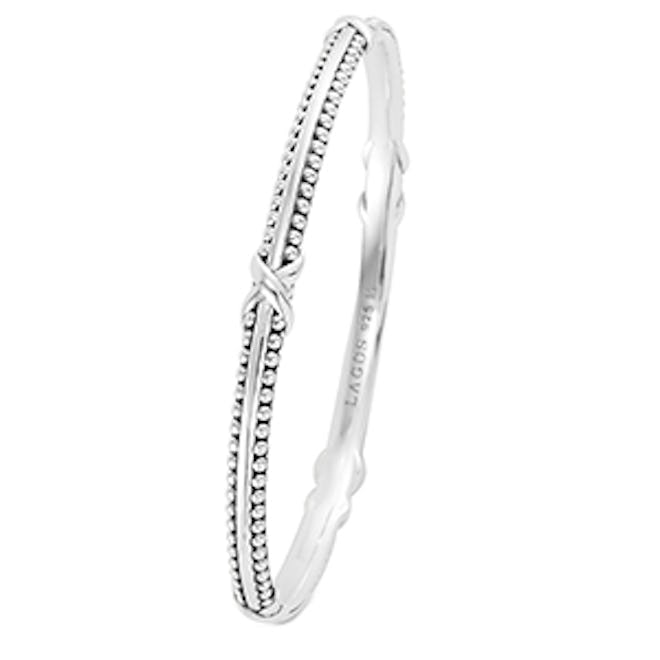 Signature Caviar Oval Bangle