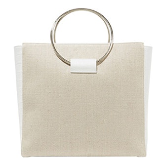 Ring Canvas And Croc Effect Leather Tote