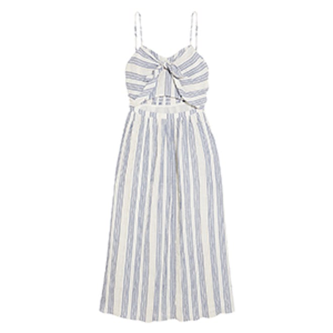 Jenna Striped Cutout Cotton-Blend Dress
