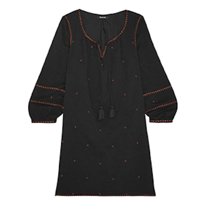 Kristen Metallic Embroidered Woven Mini Dress