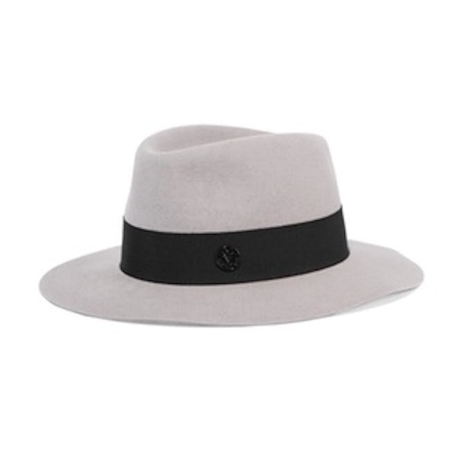 Andre Grosgrain-Trimmed Rabbit-Felt Fedora