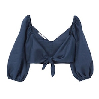 Bow Linen Blouse