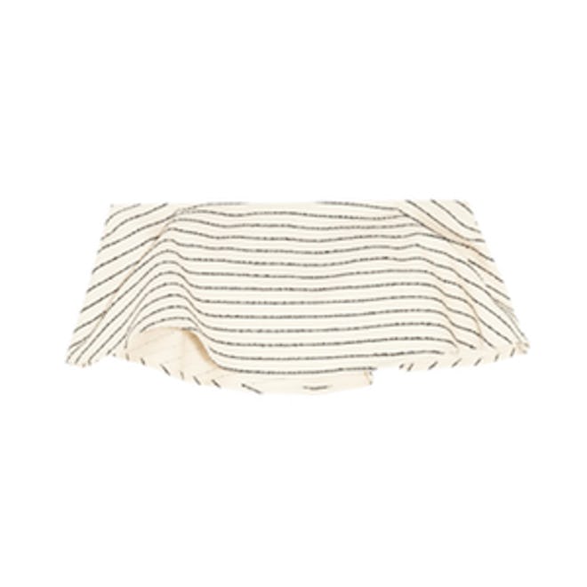 Striped Basketweave Cotton-Blend Bandeau Top