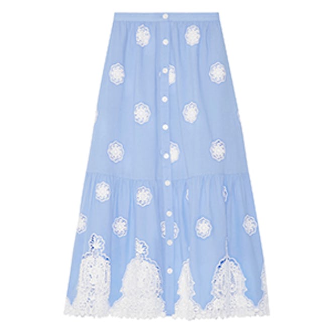 Adrienne Broderie Anglaise Cotton Midi Skirt