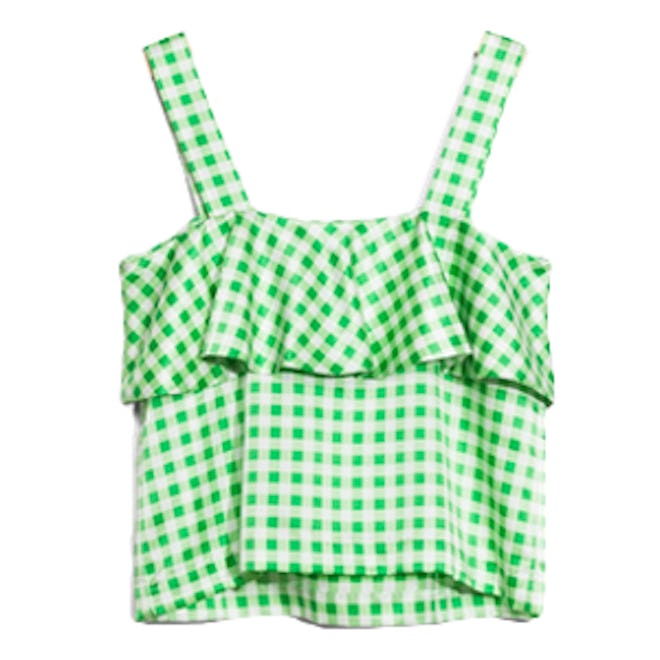 Checked Frill Top