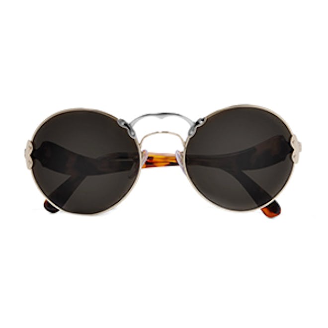 Round-Frame Acetate And Metal Sunglasses