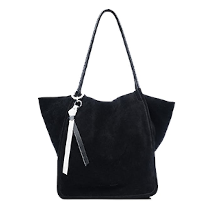 Extra Large Tote In Black Suede