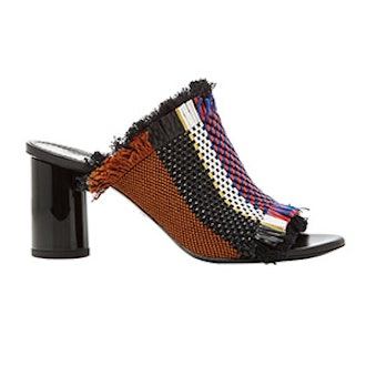 Woven Faux Leather Mules