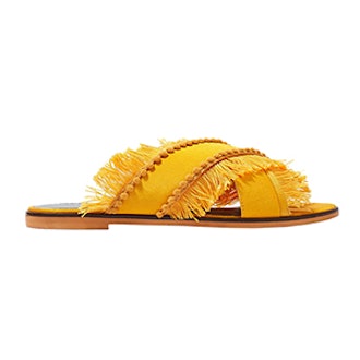 Fran Crossover Fringe Sandals