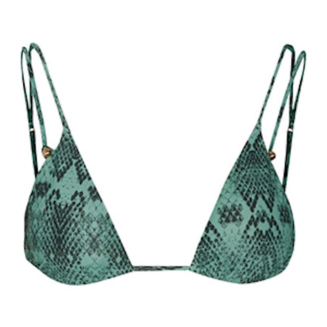 Snake Piercing Printed Triangle Bikini Top