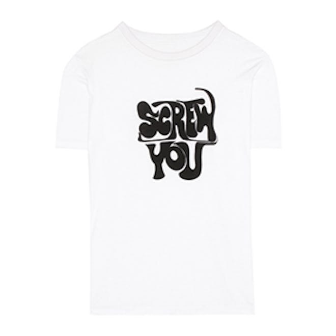 Printed Cotton T-Shirt, “Screw You”