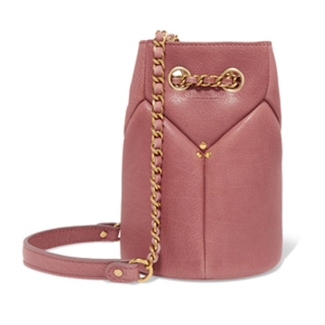 Popeye Mini Textured-Leather Bucket Bag