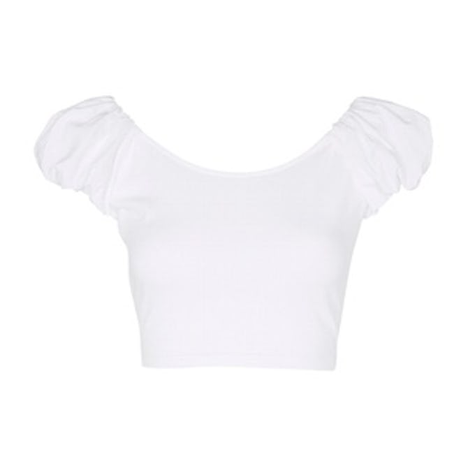 Bubble Sleeve Cropped Top