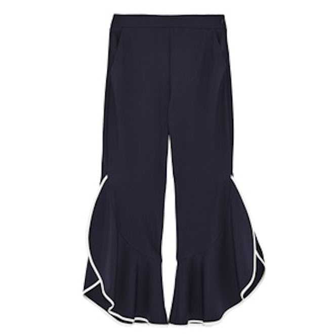 High Waist Contrasting Frilled Trousers