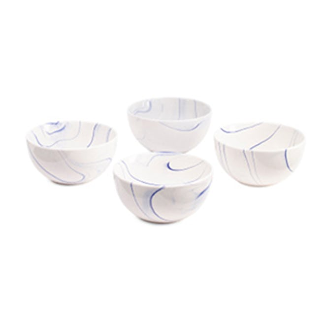 4-Piece Marble Swirl Bowls