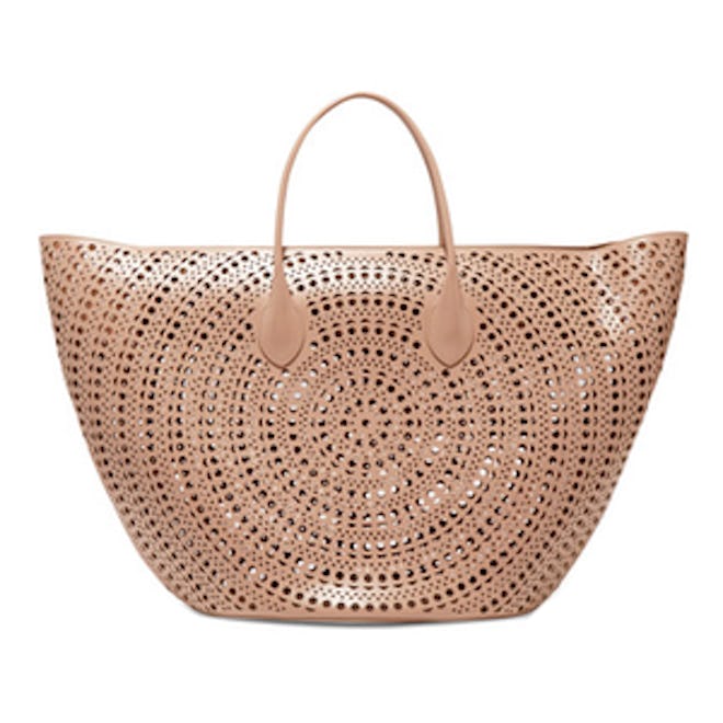 Large Laser-Cut Leather Tote