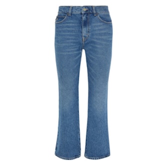 Rosa Cropped High-Rise Flared Jeans