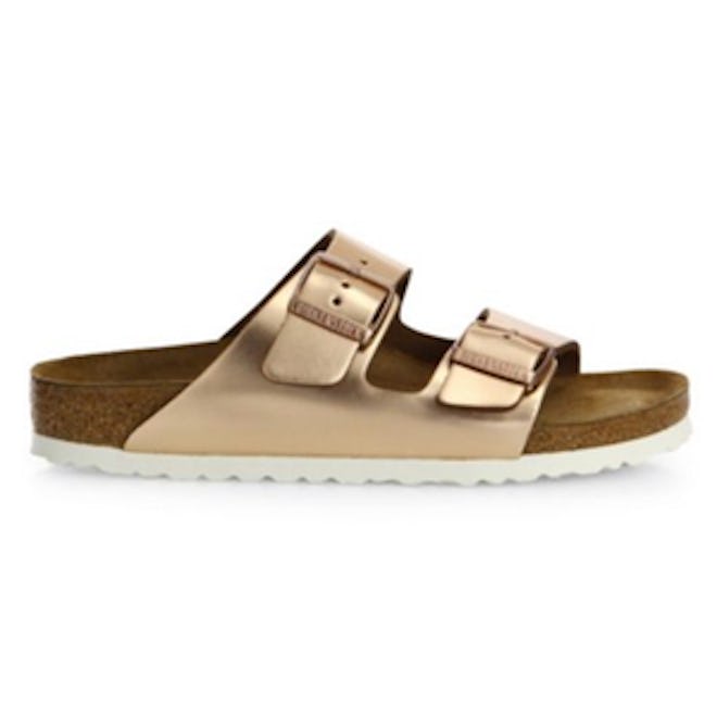 Arizona Metallic Leather Buckle Sandals