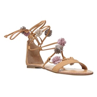 Gisele Lace Up Pom Gladiator Sandals