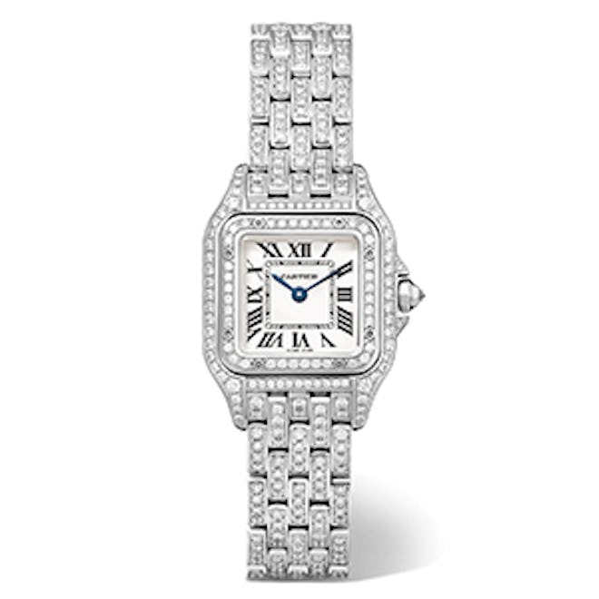 Panthère de Cartier Small 18-karat Rhodiumized White Gold Diamond Watch