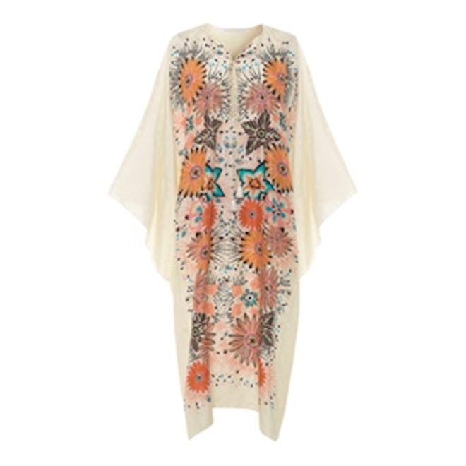 Floral-Print Jacquard Kaftan