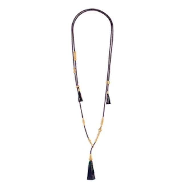 Tasseled Gold-Tone Cord Necklace