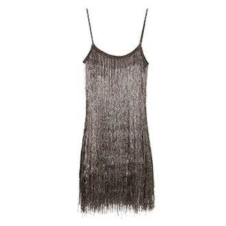 Della Metallic Fringe Mini Dress