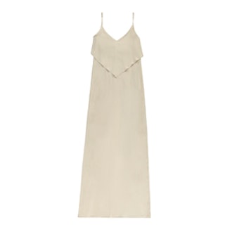 Pretty By Rory Flounce Maxi Dress in Nude