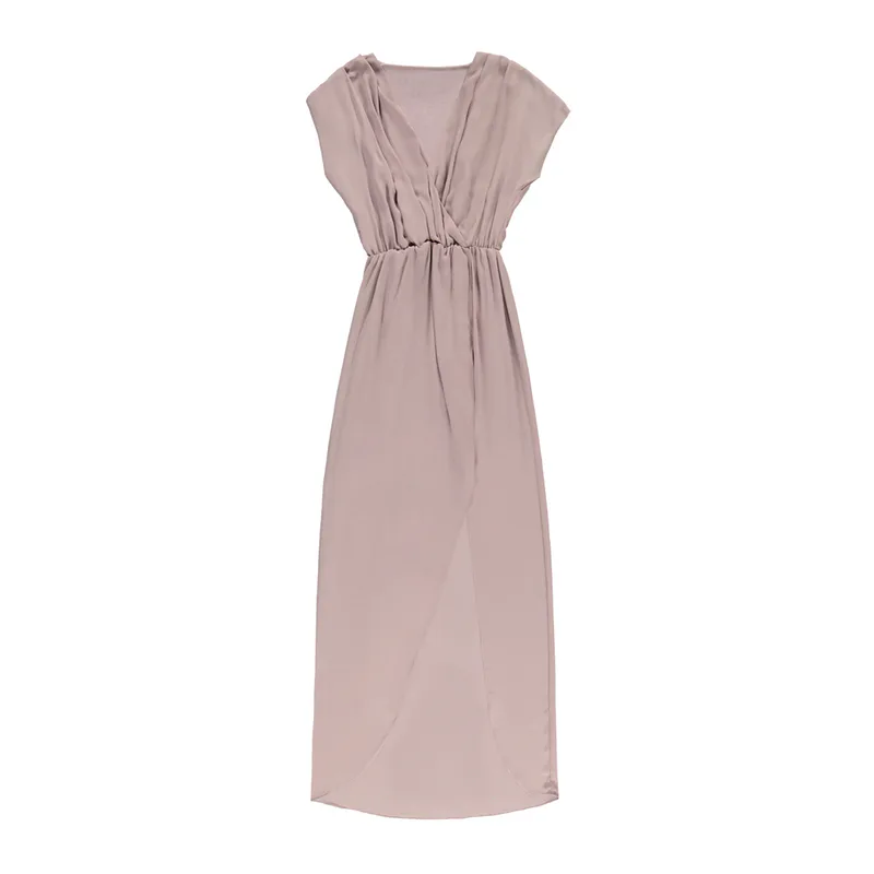 open lace back dress Forever 21 Crepe Peasant-Sleeve Maxi Dress Pale Mauve X-Small at Amazon  Women's Clothing store main image 1