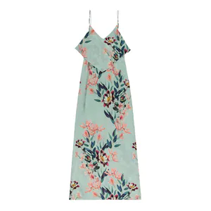 knee length dresses for ladies Luminous Field Floral Maxi Dress White main image 1