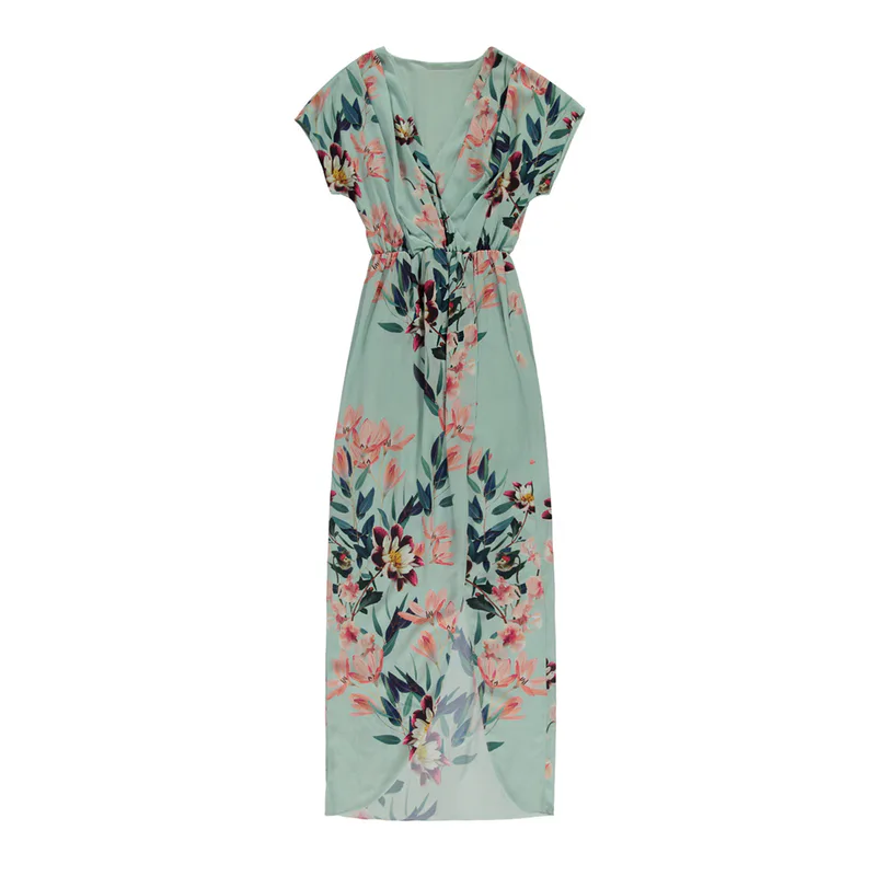 knee length dresses for ladies Lace-Trim Satin Floral Maxi Dress Pink/Multi / Xs