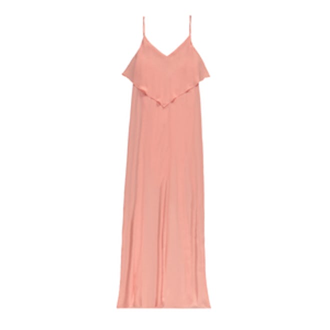 Pretty By Rory Flounce Maxi Dress in Coral