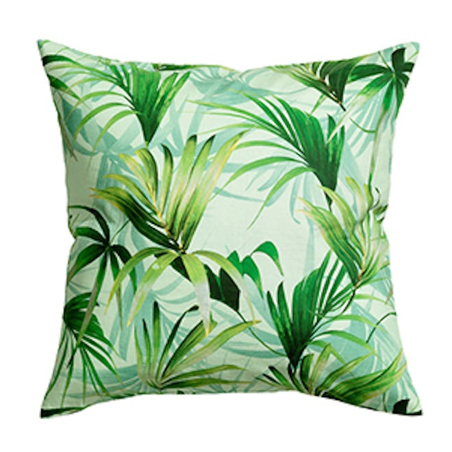 Palm-Patterned Cushion Cover