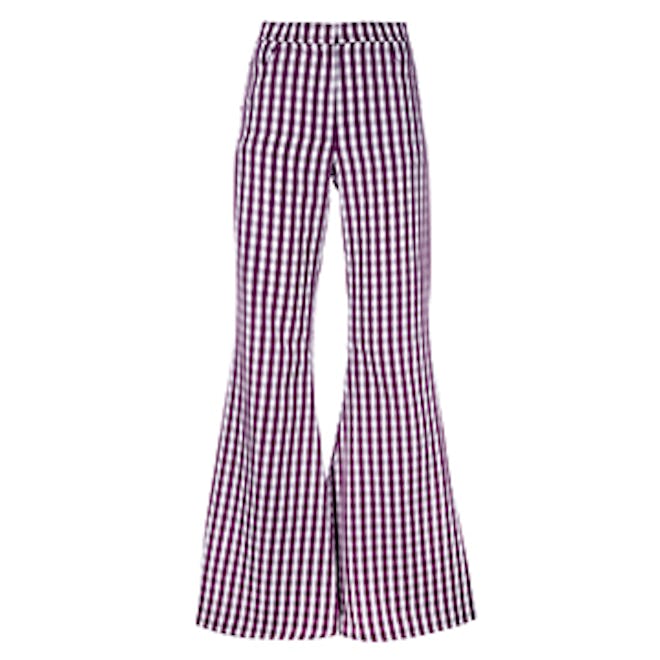 Flared Gingham Trousers