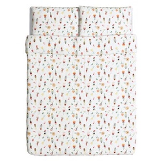 Rosenfibbla Duvet Cover And Pillowcases White And Floral Patterned